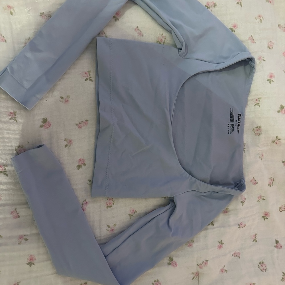 Garage Women's Light Blue Long Sleeve Crop Top